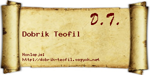 Dobrik Teofil névjegykártya